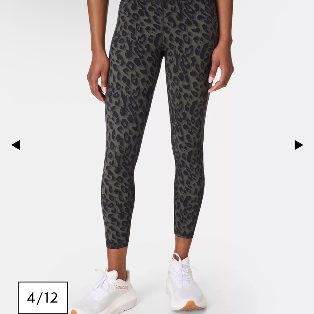 Sweaty Betty Green Leopard Print Leggings